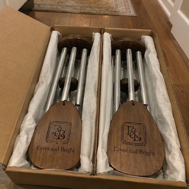 Personalized wind chimes — customer photo
